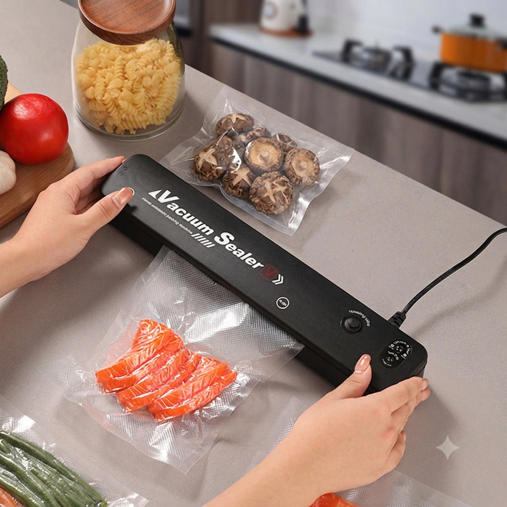Vue rapprochee de la scelleuse sous vide automatique Vakua Store